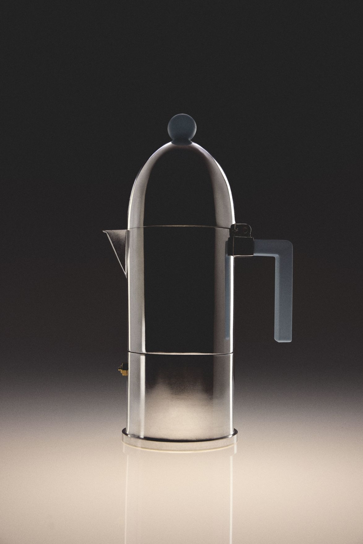 La Cupola 9095/6AZFM Cafetière espresso bleu clair Alessi