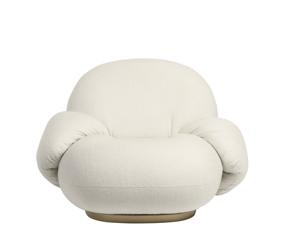 Pacha Lounge Chair Fauteuil Harp 24 Ivory / Or perlé Sans pied pivotant Gubi