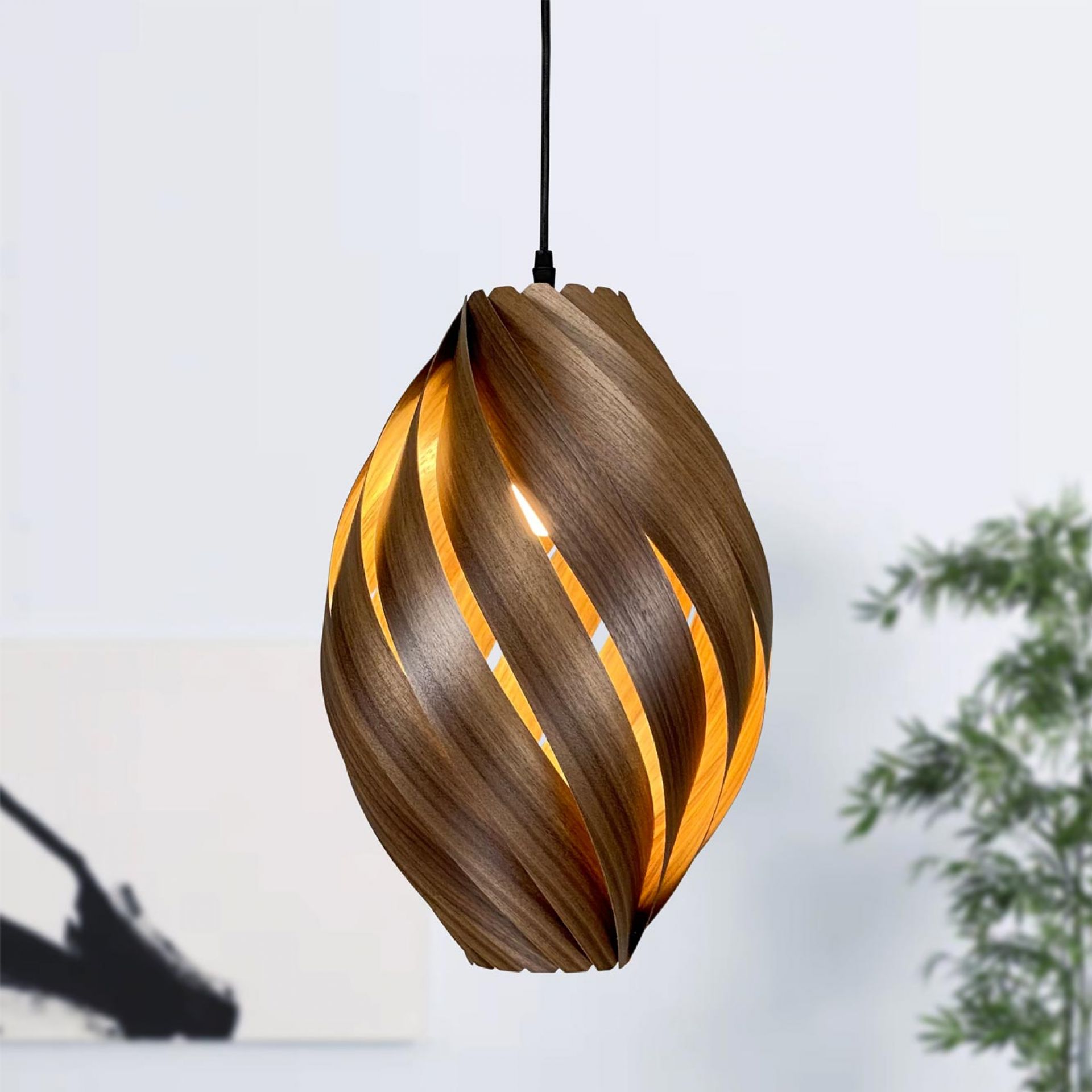 Ardére Lampe à suspendre arrondi Noyer Gofurnit