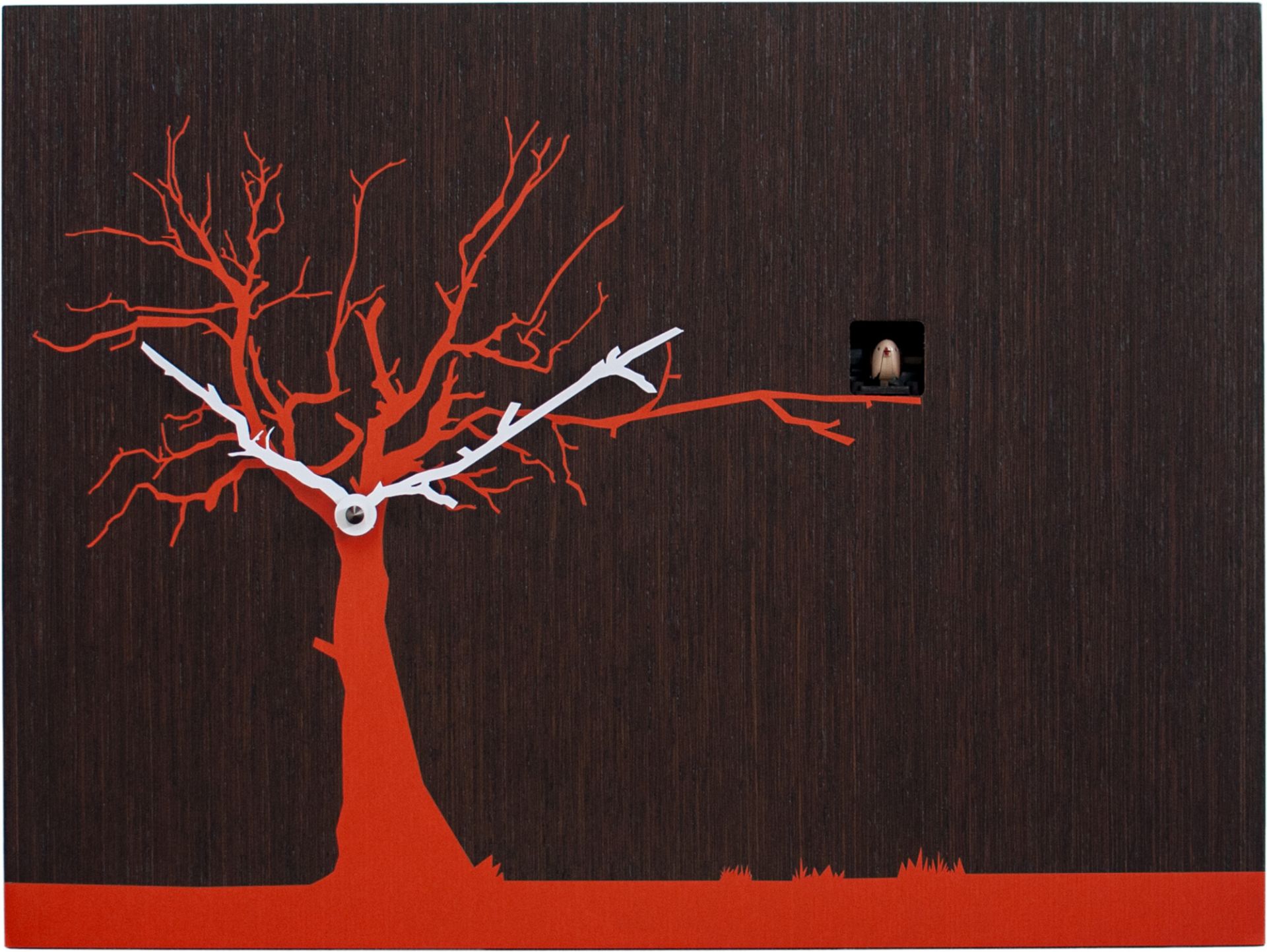 CùCùRùKù / Cucuruku Coucou Horloge murale WENGE NATURE / ARBRE ORANGE Progetti OBJECTS IMPARFAITS