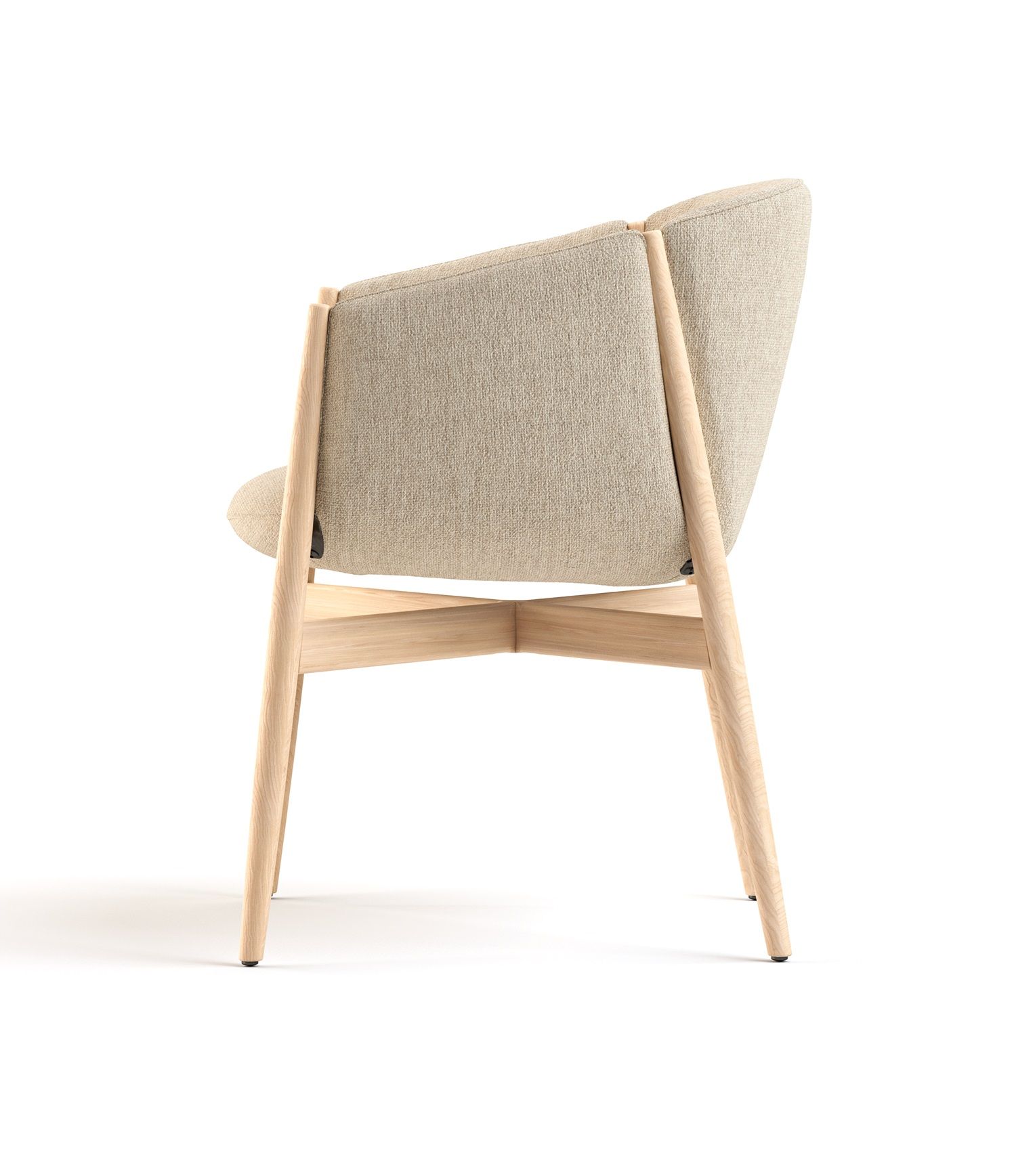 Chaise Kagu avec accoudoirs piètement bois Cor