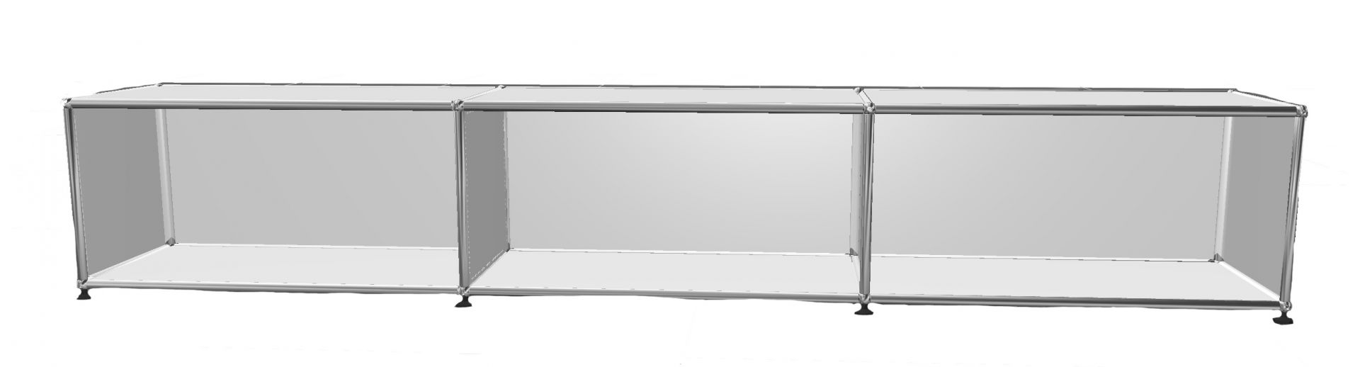 USM Haller Lowboard L 225 cm Ouvert Blanc pur - FAST DELIVERY