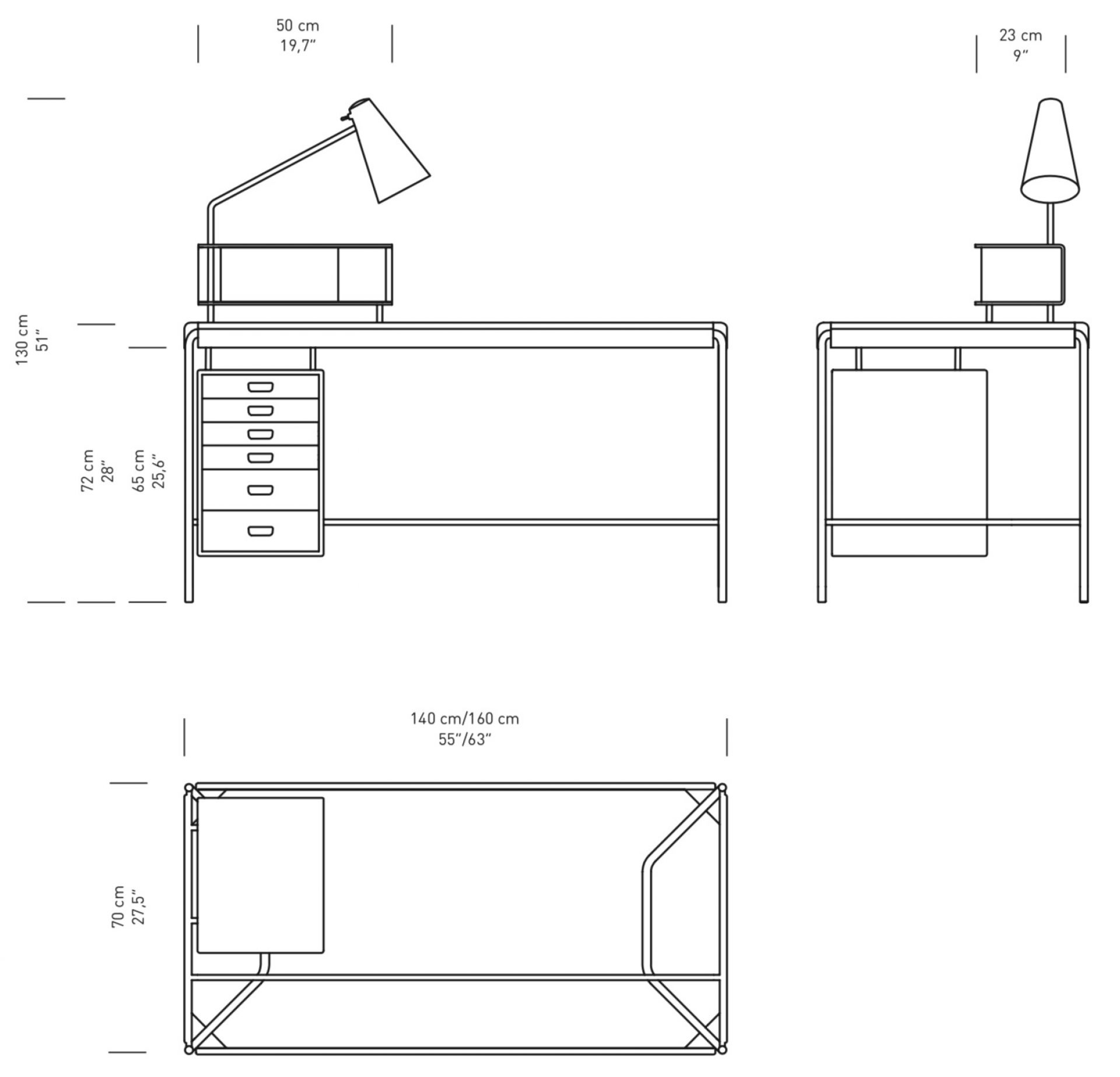 Society Table table de travail noyer Carl Hansen & Søn