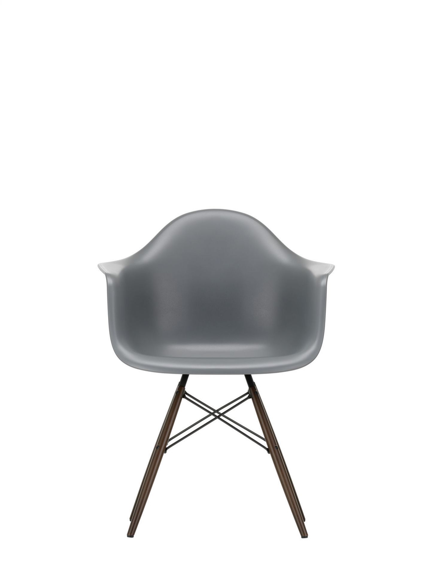 Eames Plastic Arm Chair DAW Chaise Vitra Érable jaunâtre - Granite gris