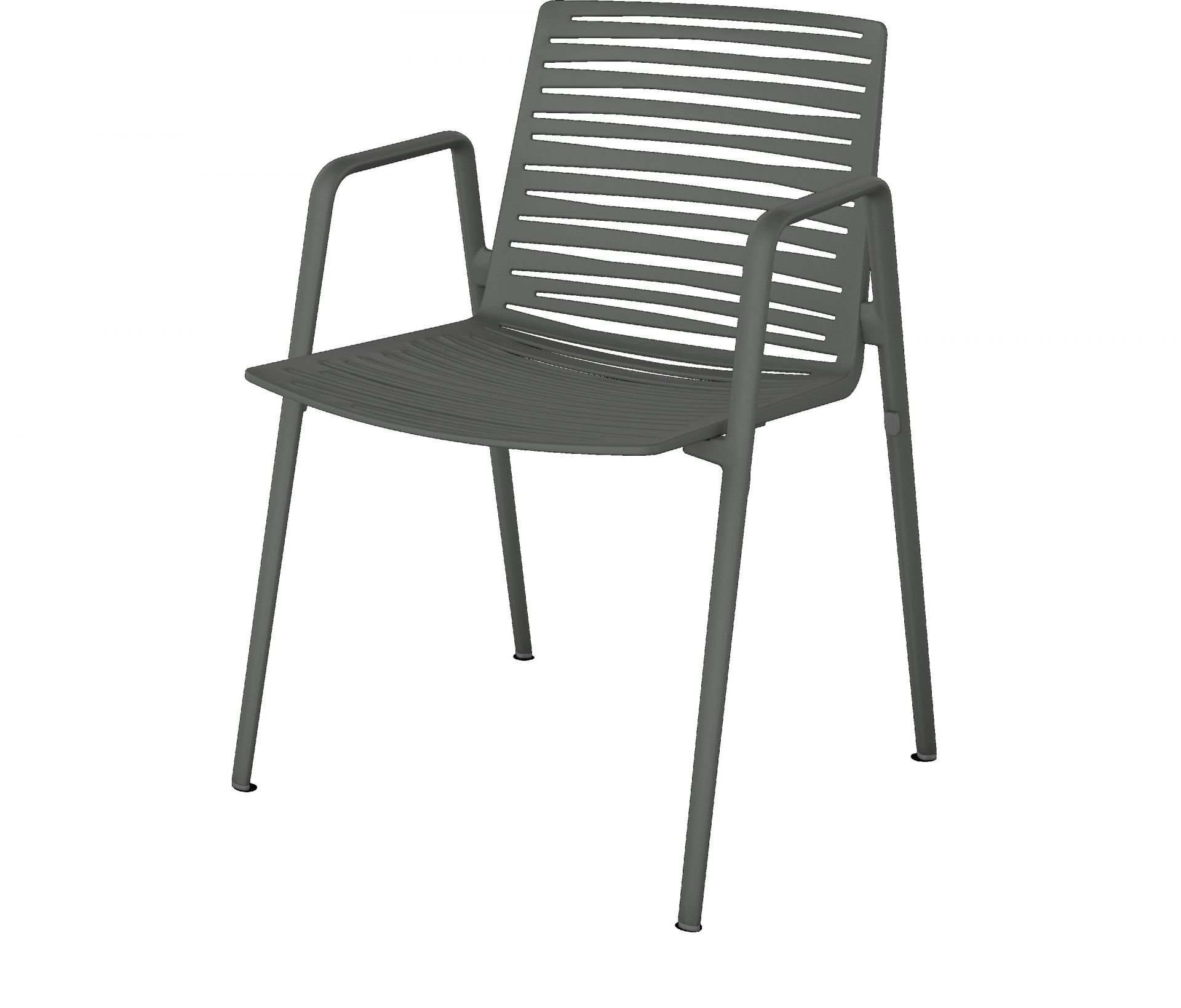 Zebra chaise avec accoudoirs Fast Zebra Stuhl mit Armlehnen Fast, moderner Gartenstuhl aus Aluminium in Anthrazit für den Außenbereich.