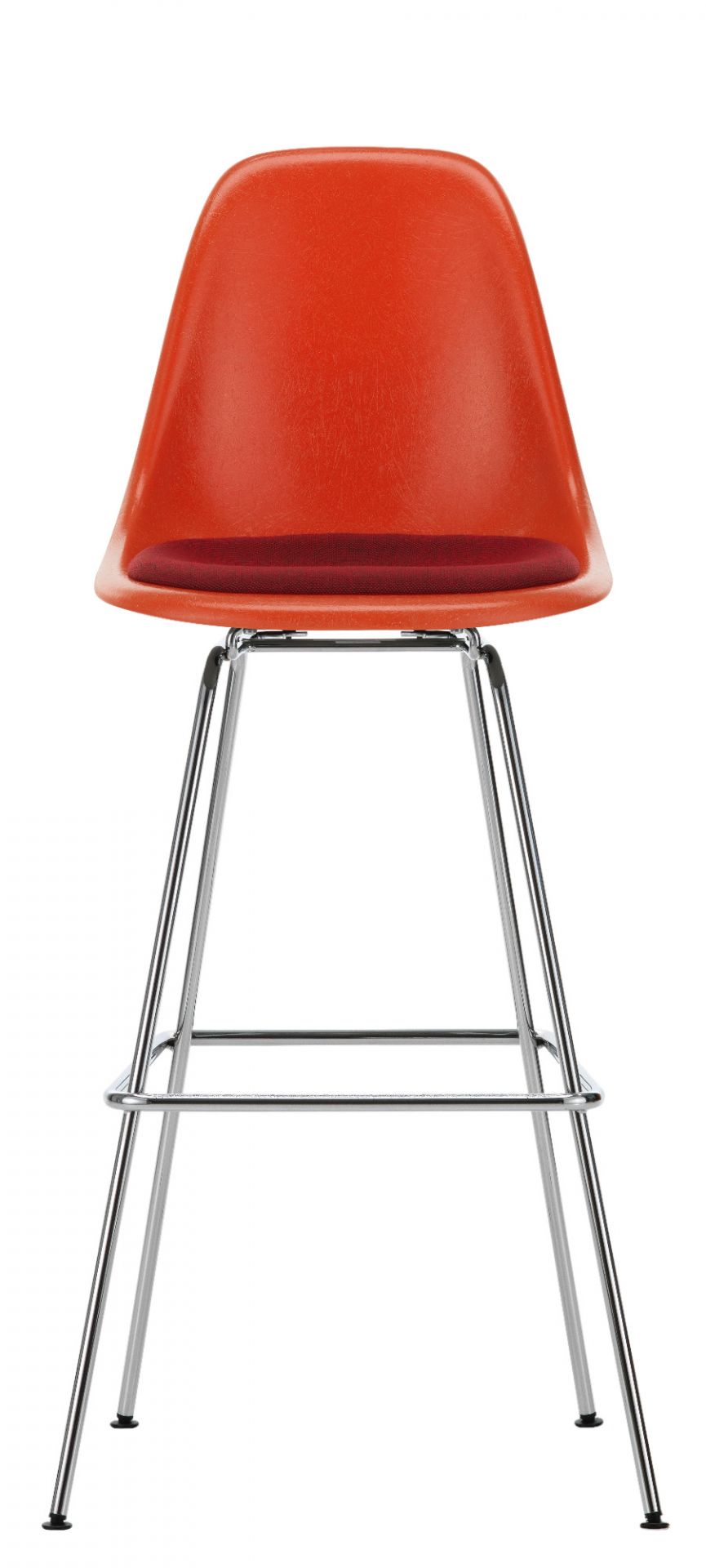 Eames Fiberglass Bar Stool High Tabouret de bar avec coussin d'assise Vitra 