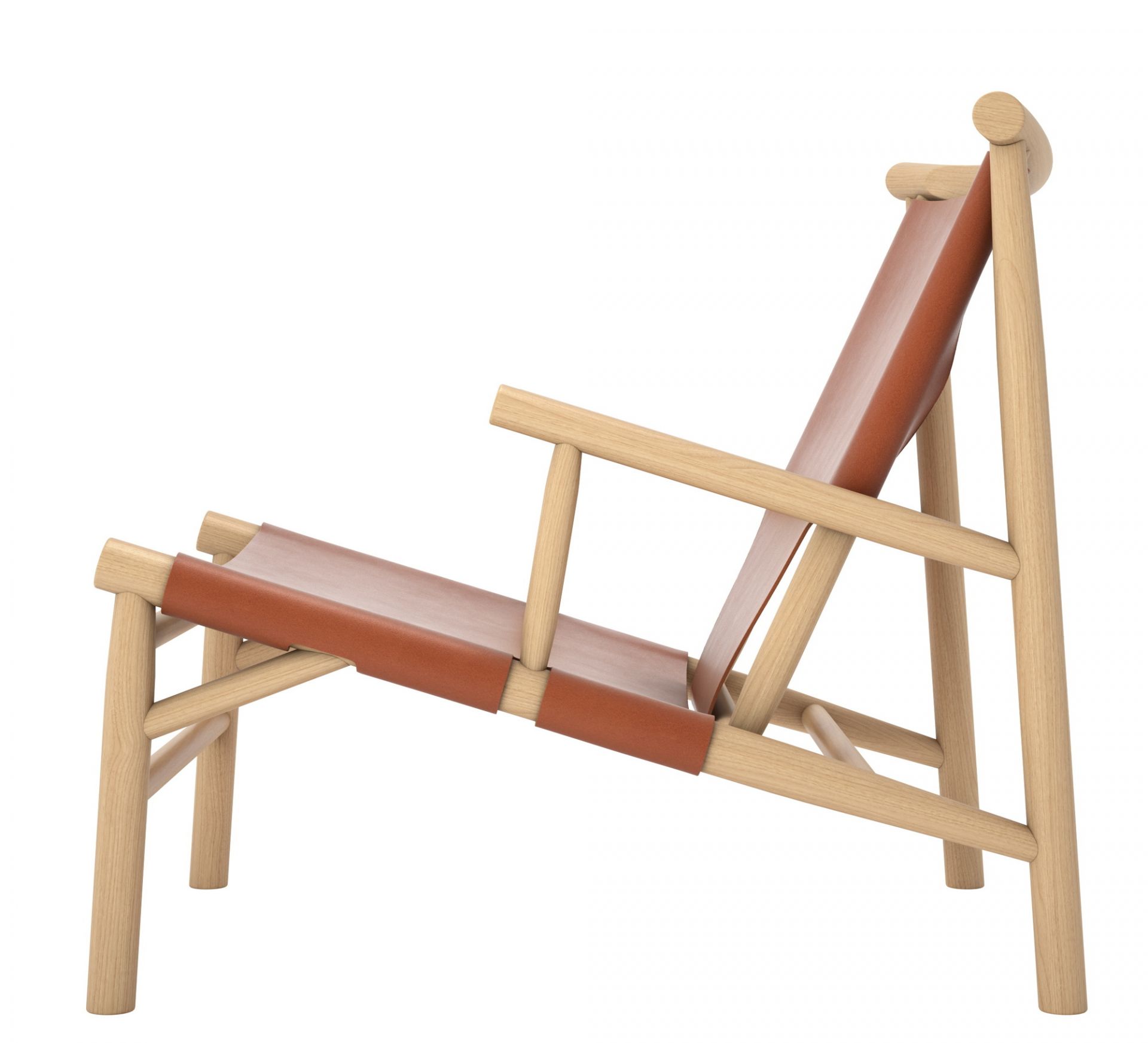 Samurai Chair Fauteuil Nor11 Harness Cuir Cognac