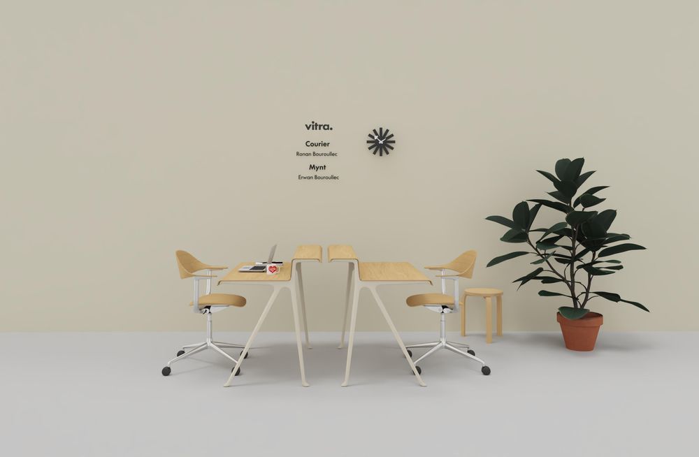 Mynt dossier et assise Plywood chaise de bureau Vitra