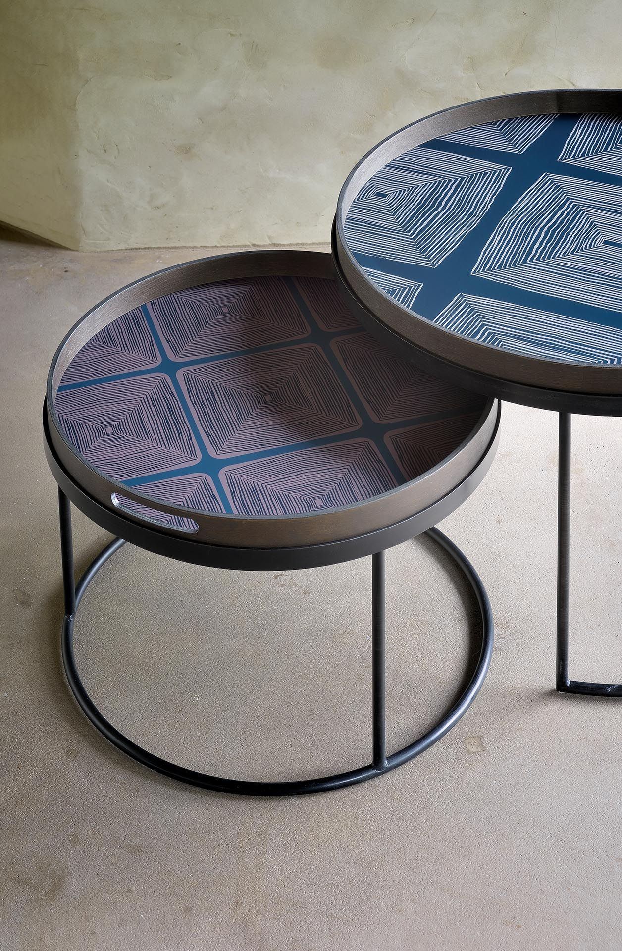 Table basse 2 pièces Noir Rond S/L Ethnicraft 