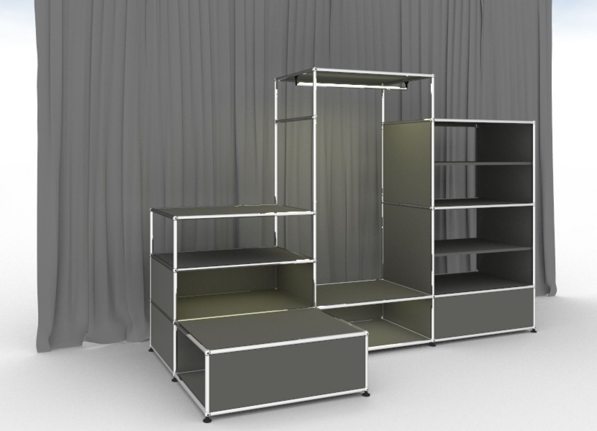 E vestiaire illuminé gris moyen USM Haller