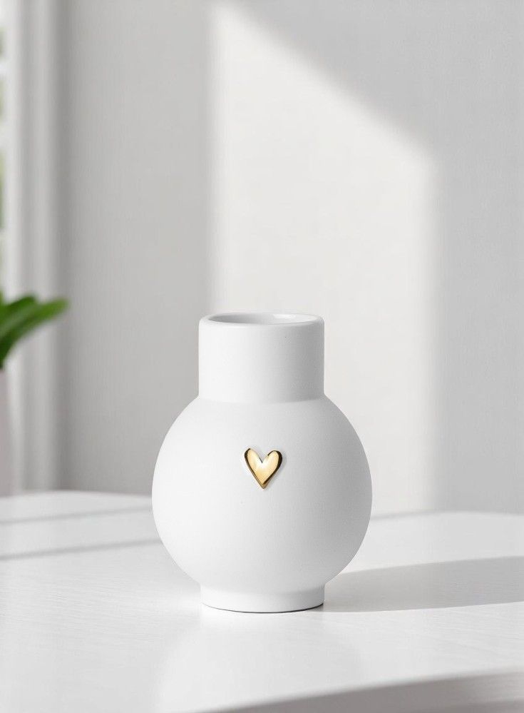 Lovely Mini vase boule coeur or Roues