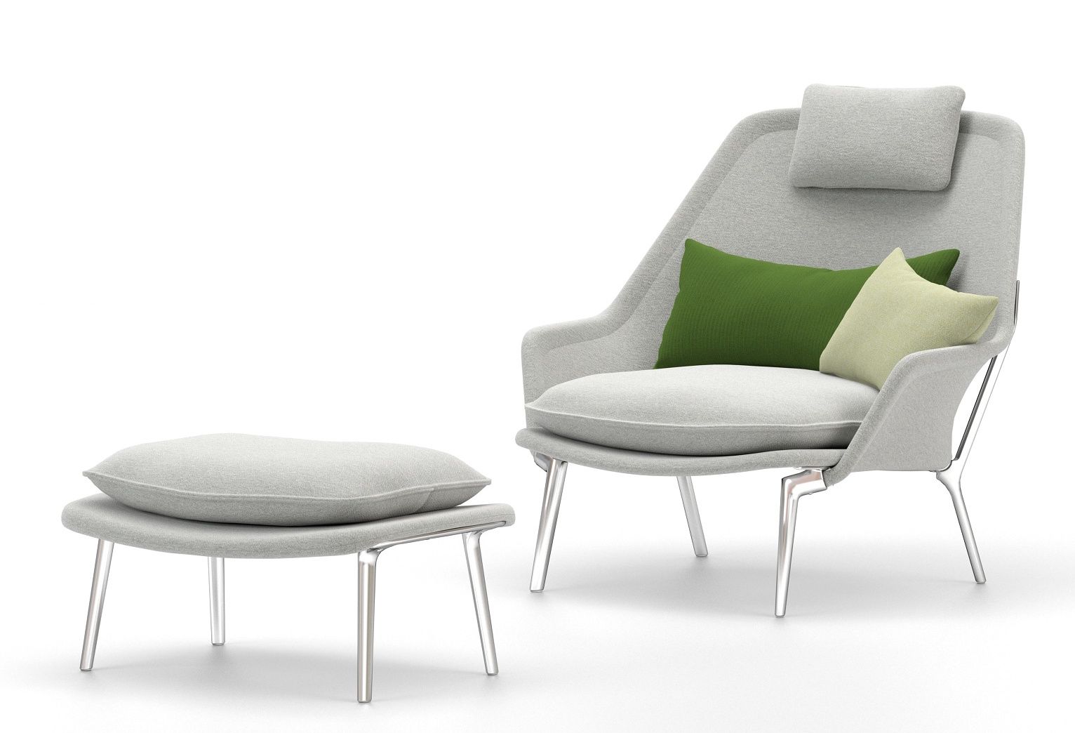 Slow Chair Ottoman Tissu Vitra 