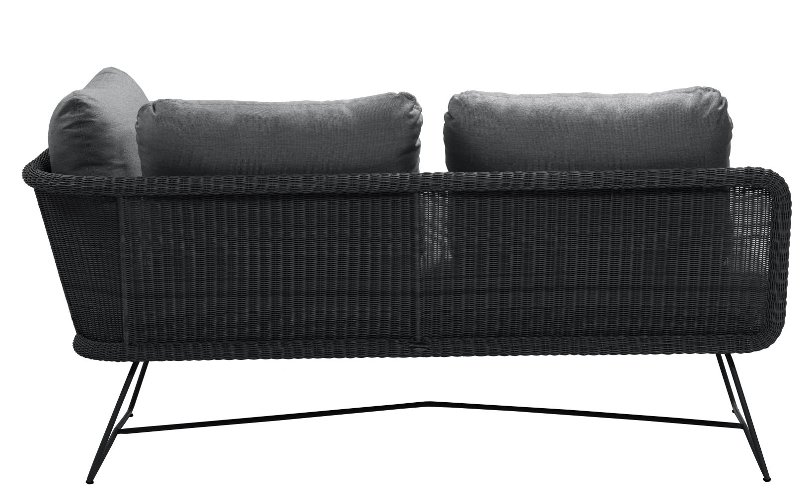 Horizon Outdoor Canapé modulable 2 places gauche Cane-Line Structure noire / Coussin gris