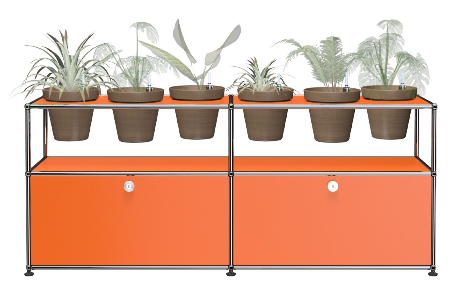 Mondes des plantes Sideboard Configuration 2 USM Haller Pure orange