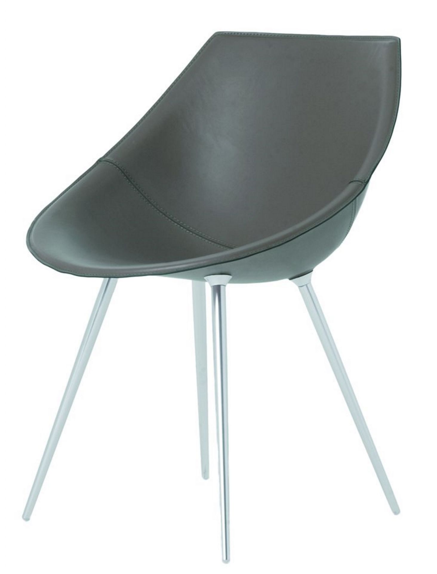 Fauteuil LAGO avec les jambes en cuir Driade