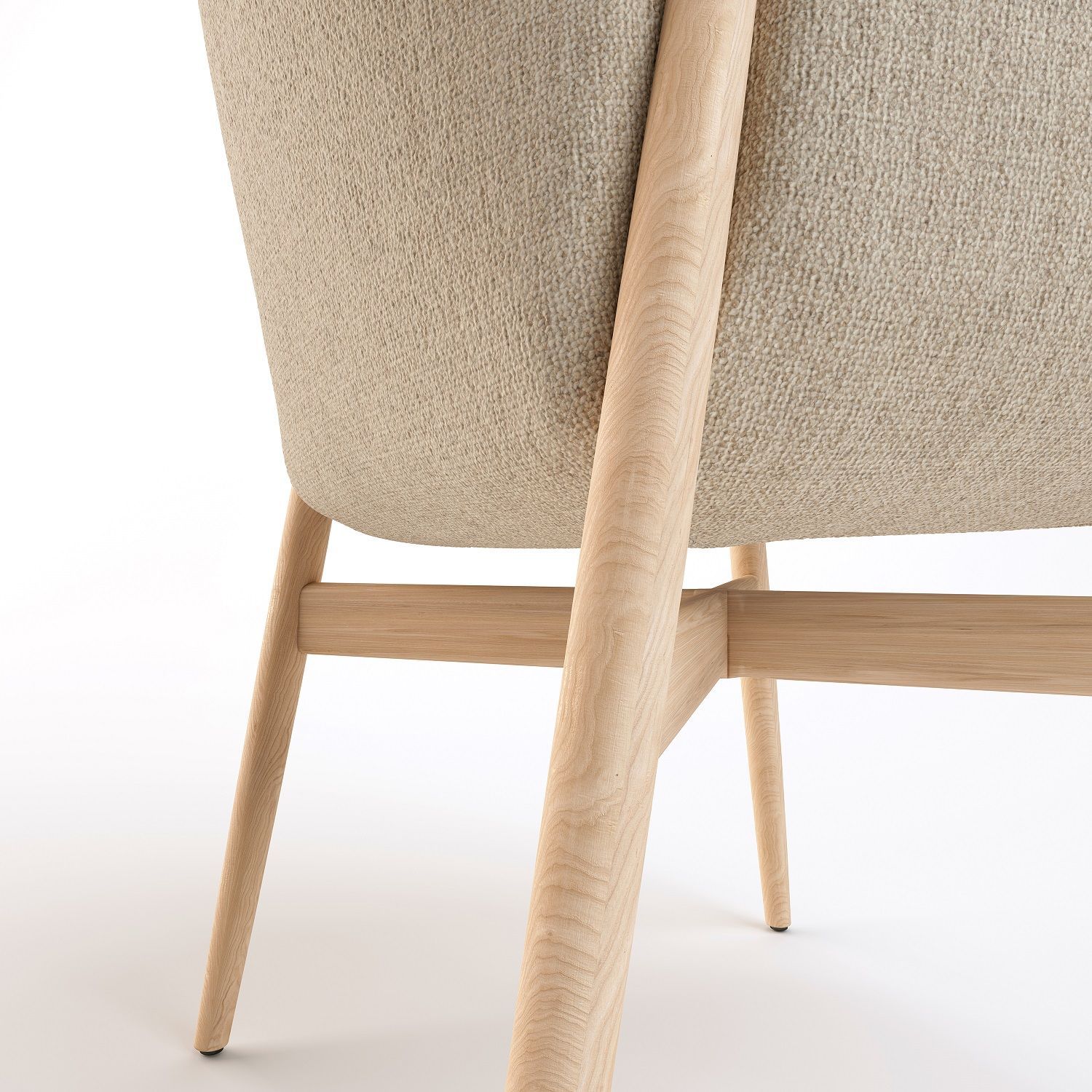 Chaise Kagu avec accoudoirs piètement bois Cor