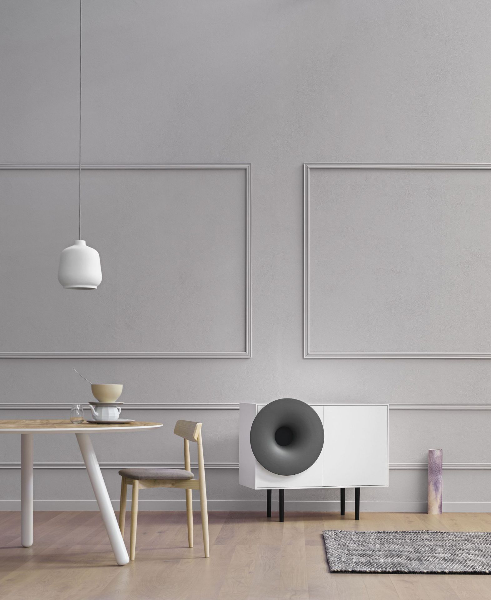 Buffet Caruso Blanc / Gris trompette Miniforms