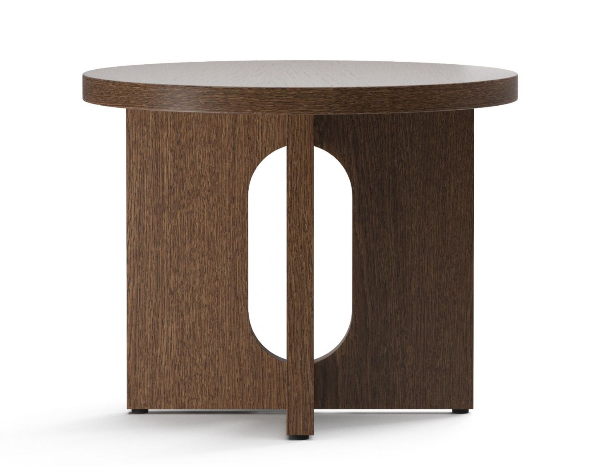 Androgyne table d'appoint Ø50 cm Pied en chêne teinté foncé / Plateau en chêne teinté foncé Audo