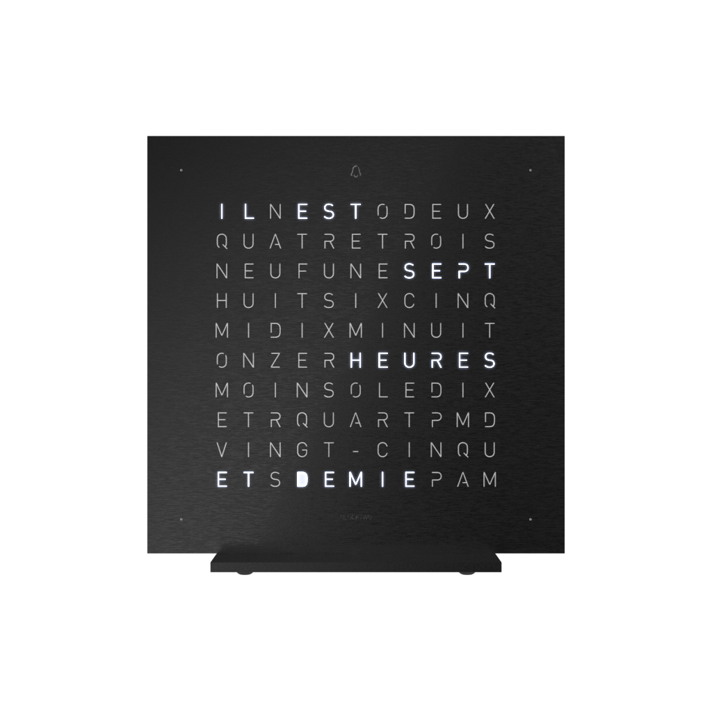  Earth 13.5 Steel Series Horloge de table version / Montre Français QLOCKTWO