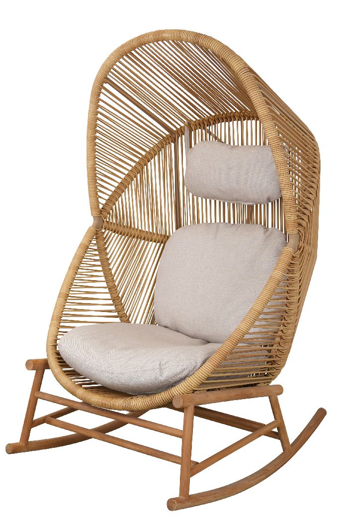 Hive Rocking Chair chaise à bascule avec coussin d'assise, de dossier et de nuque Cane-Line