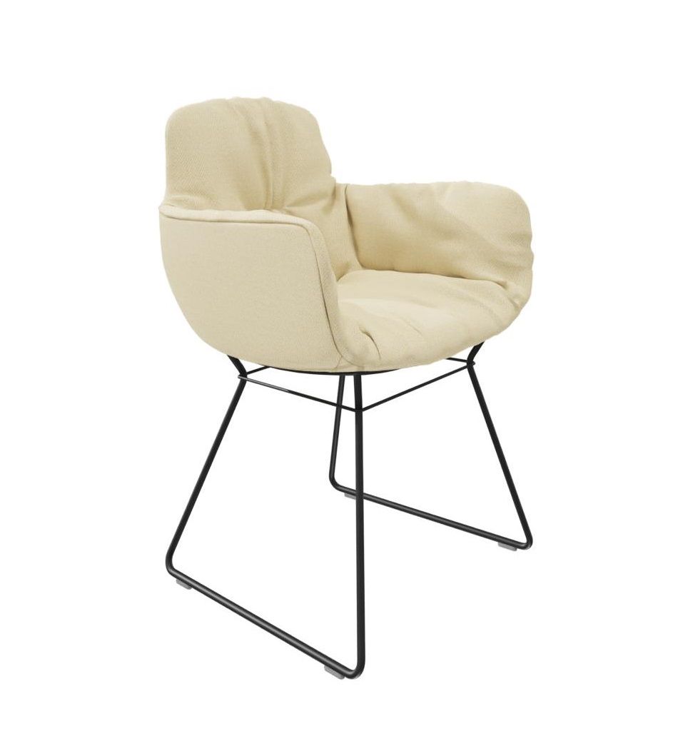 Leya chaise accoudoir haute Tissu Safire Freifrau Manufaktur