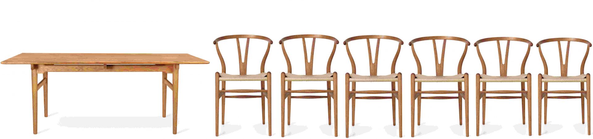 Set de table 2 CH327 L 248 cm + 6x CH24 Chair Teak Carl Hansen & Søn 