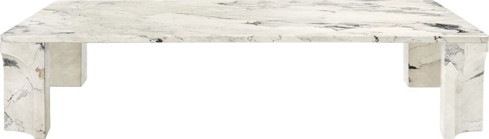 Rechteckiger Couchtisch aus Marmor in Electric Grey, ein Doric Tisch von Gubi.