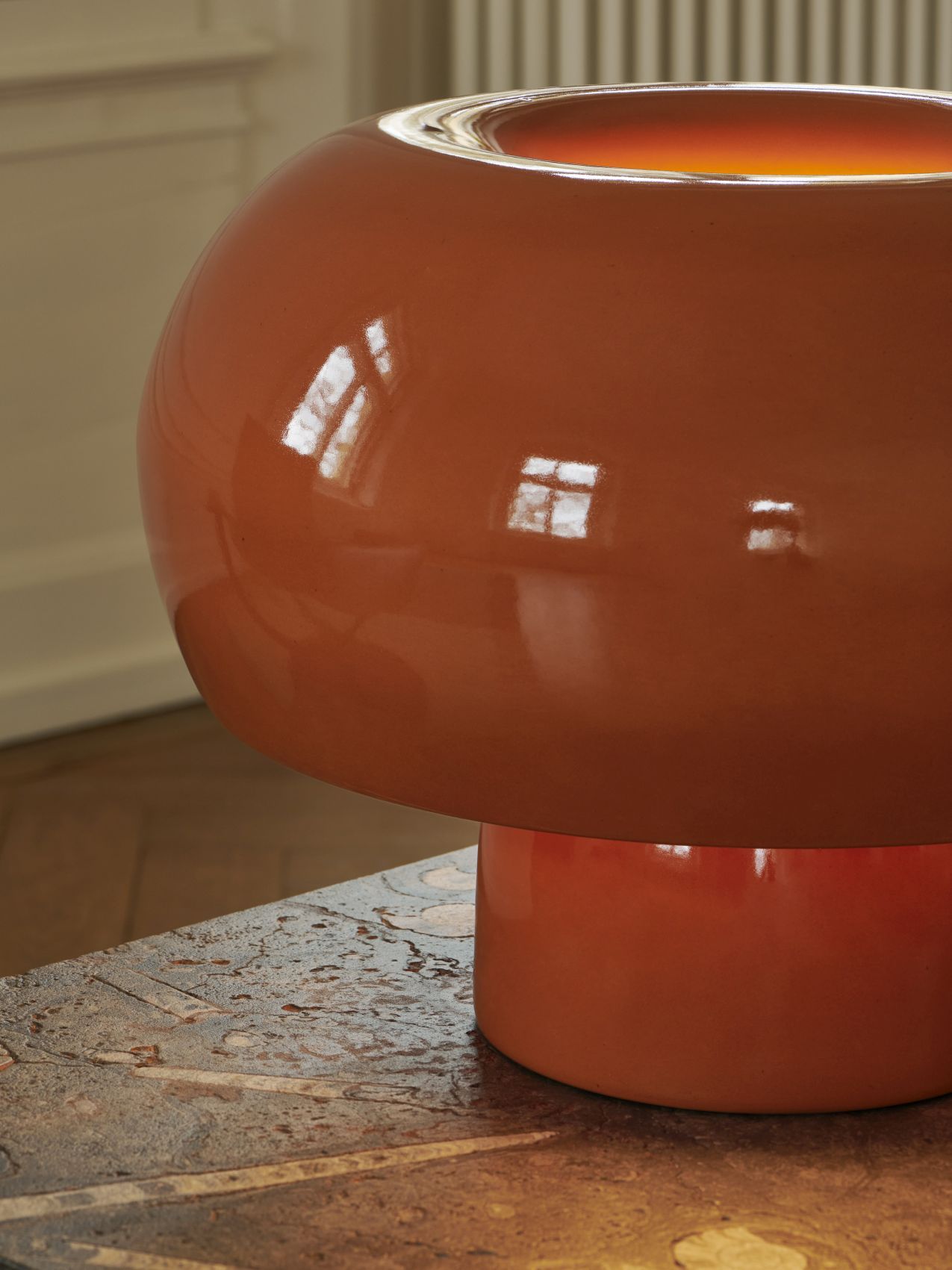 Fonte lampe de table Brun caramel Favius