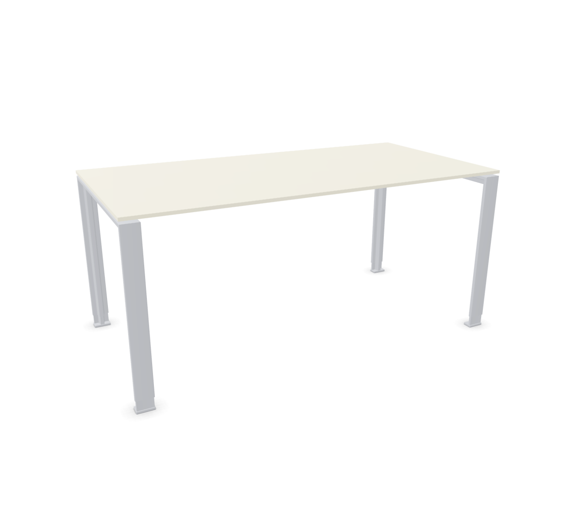 DOIT4 Konferenztisch von König+Neurath mit heller Tischplatte und silberfarbenem Gestell für Besprechungsräume.