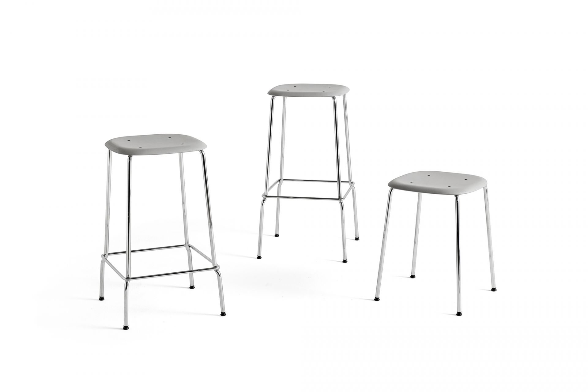Soft Edge 85 Low Tabouret Chrome / NOIR Hay OFFRE SPECIALE