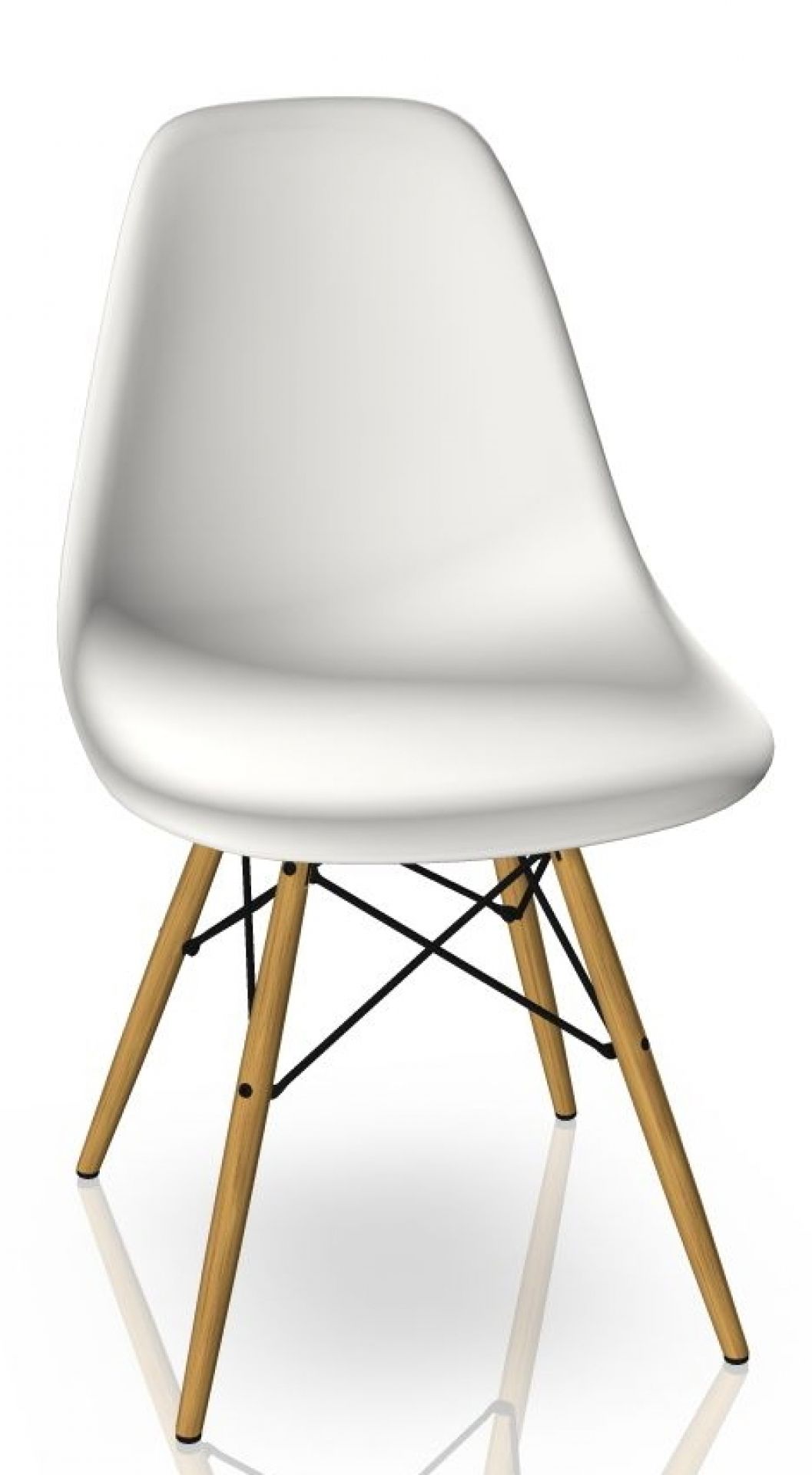 Eames Plastic Side Chair DSW Chaise Vitra Érable jaunâtre - Blanc