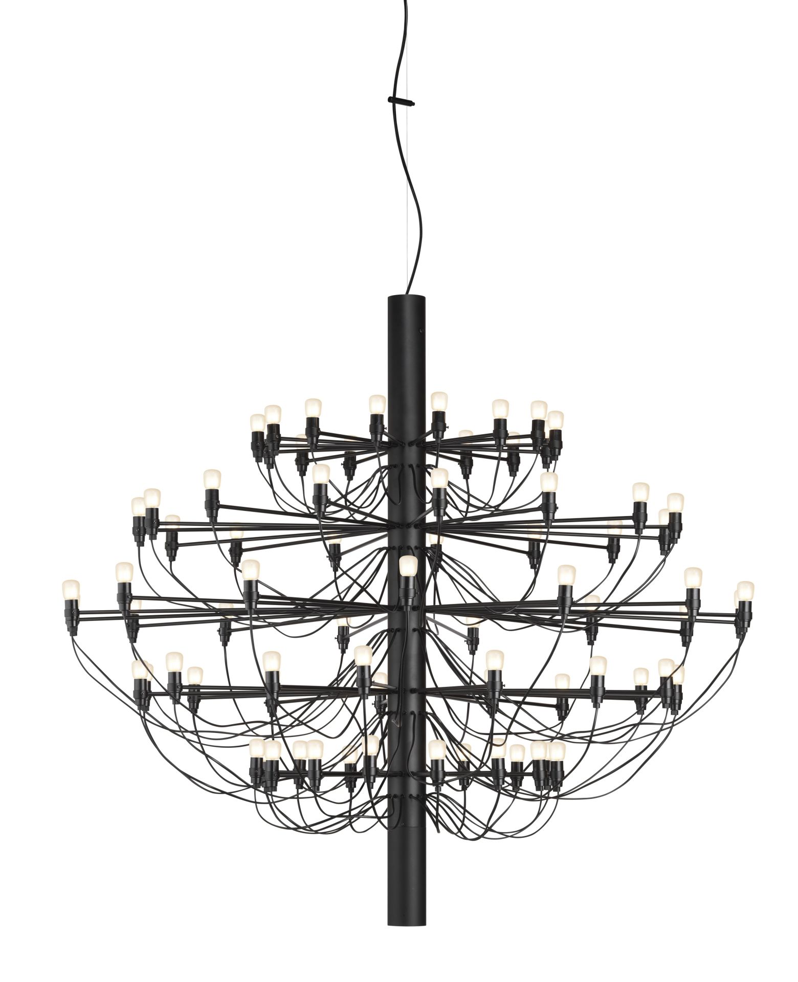 2097/75 Lustre noir avec ampoules dépolies Flos