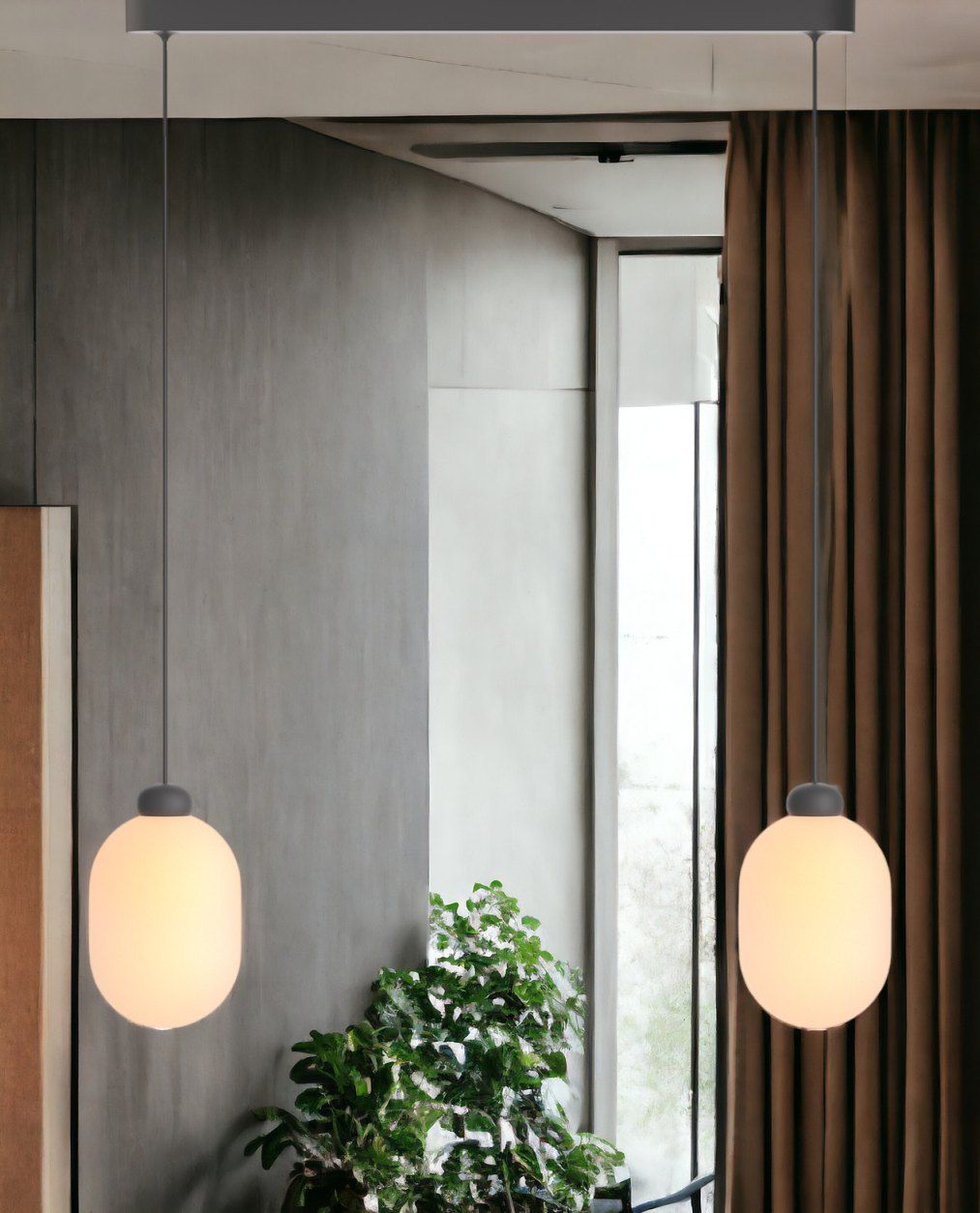 Sun Duo Lampe à suspendre grise 