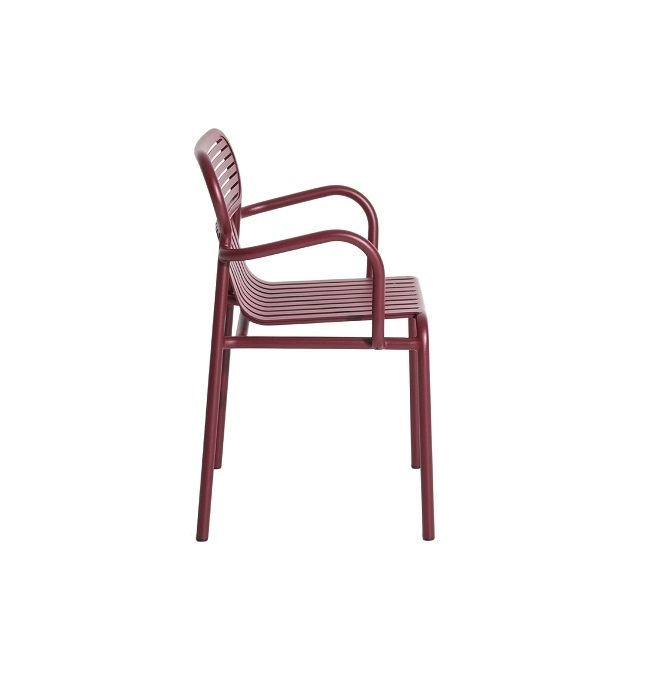 Week-End Garden Chair Chaise avec accoudoirs Petite Friture Burgundy Week-End Garden Chair Chaise avec accoudoirs Petite Friture Burgundy