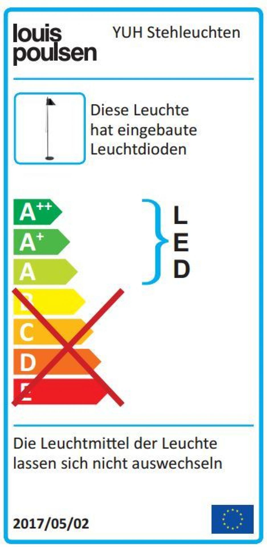 Yuh LED Lampadaire Louis Poulsen Noir