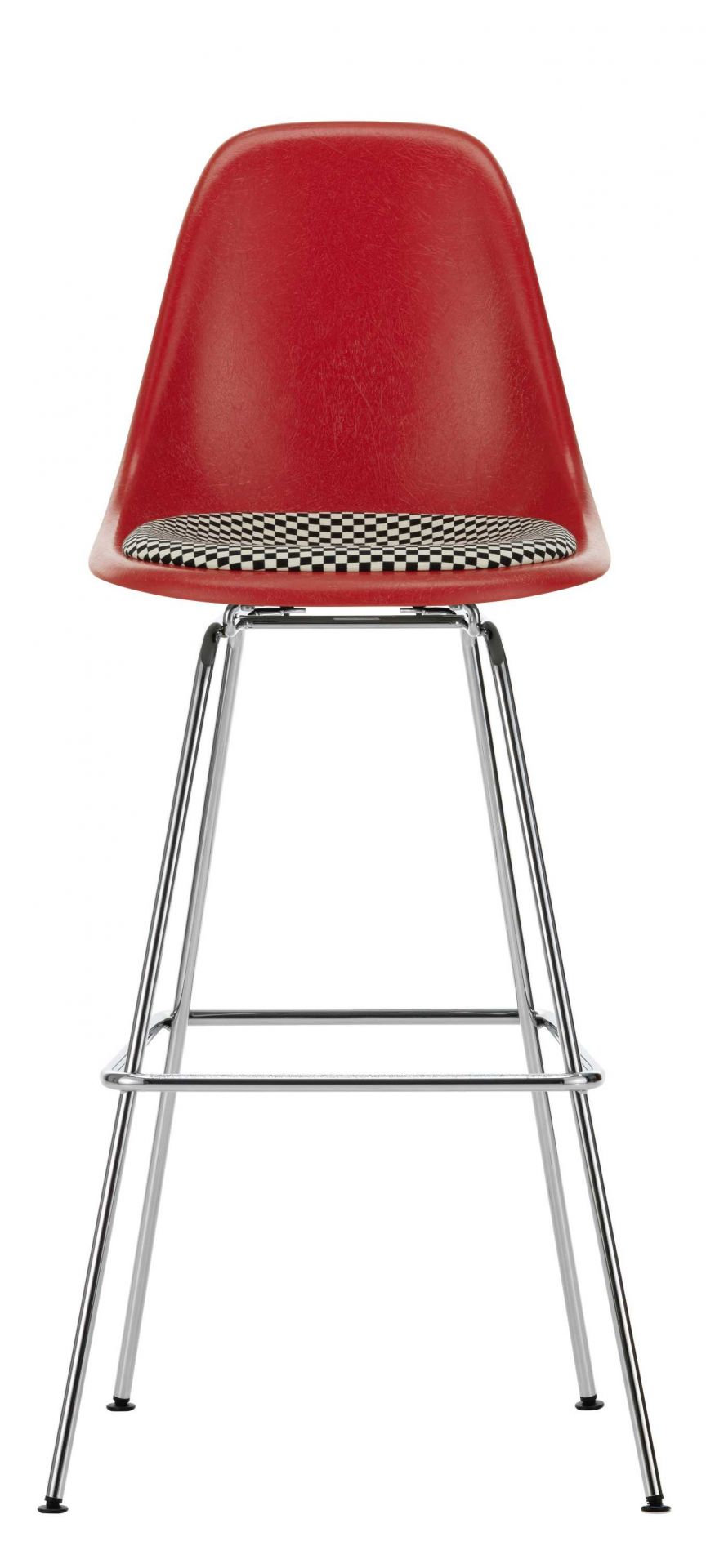 Eames Fiberglass Bar Stool High Tabouret de bar avec coussin d'assise Vitra 