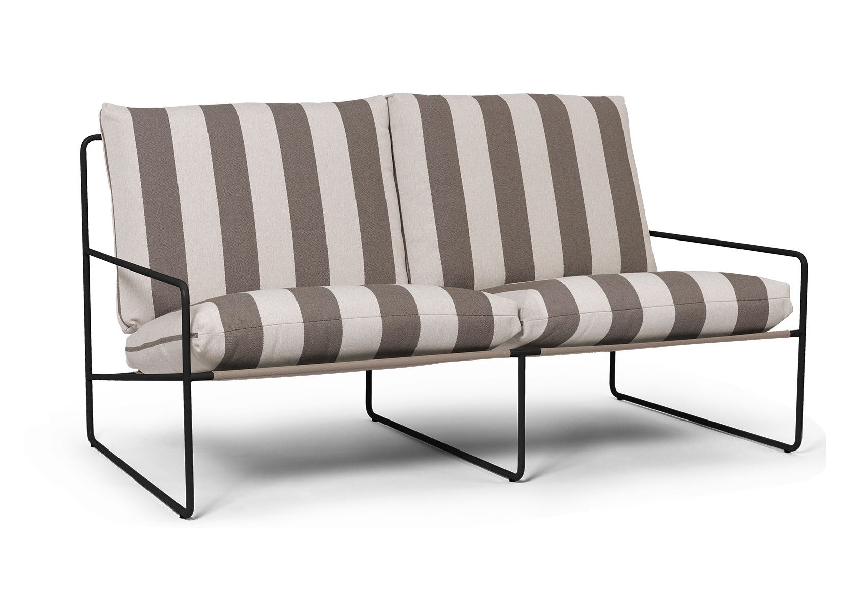 Desert Canapé d'extérieur 2 places Structure Noir Stripe Ferm Living