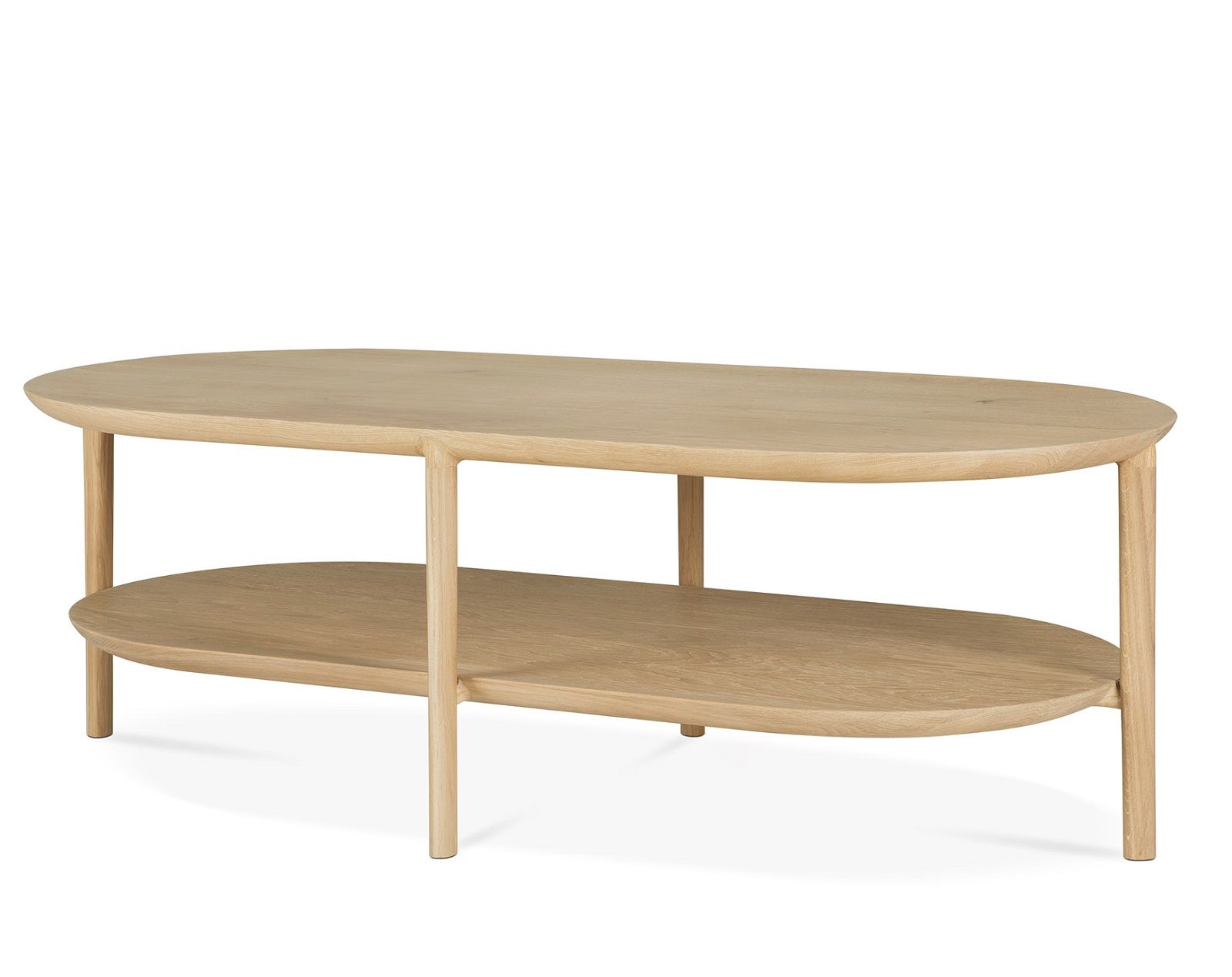 Bok Table basse longue Chêne 1 étagère Ethnicraft