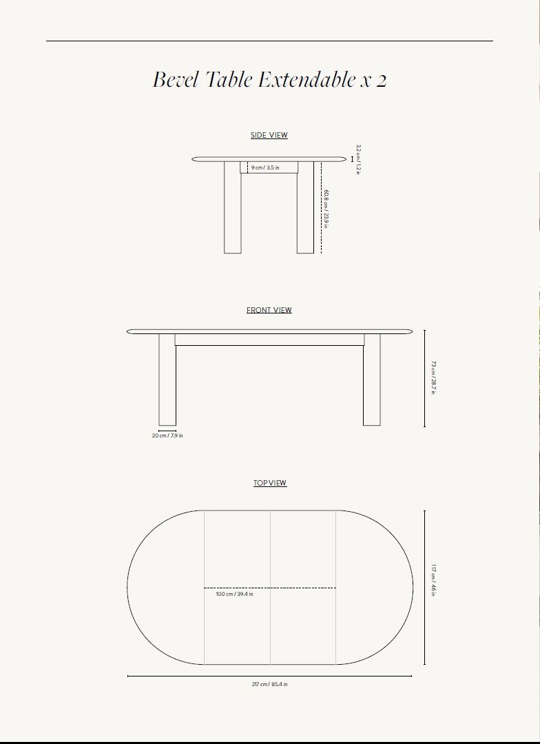 Bevel Table - Extendable X 2 table en chêne huilé blanc Ferm Living