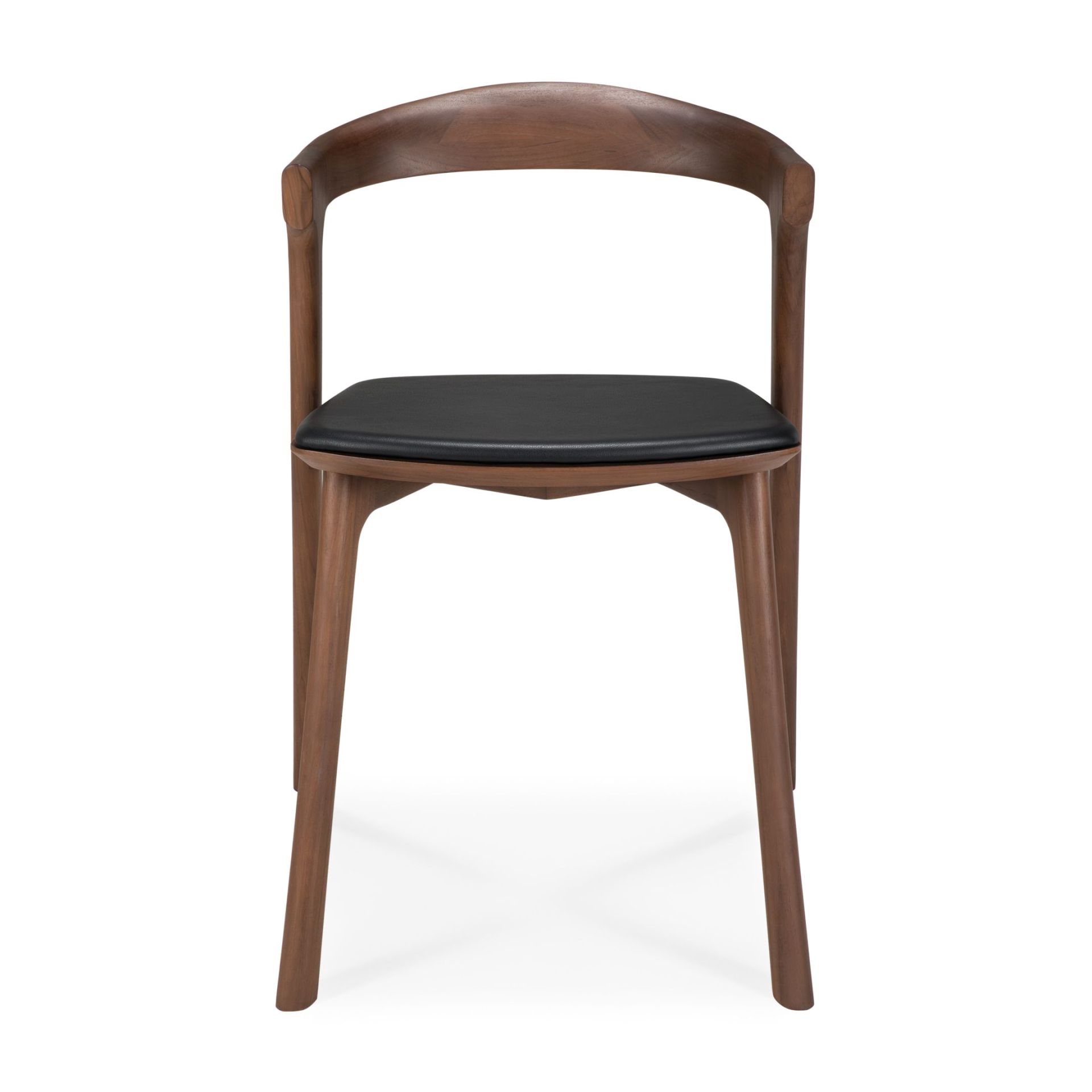 Chaise Bok teck laqué - cuir noir Ethnicraft