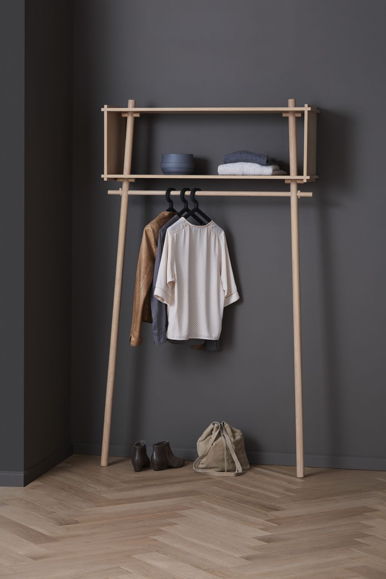 Töjbox vestiaire Woud Lx80 cm chêne noir