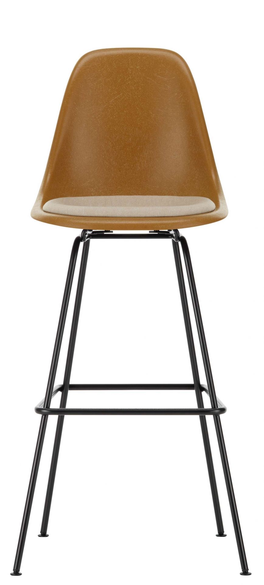 Eames Fiberglass Bar Stool High Tabouret de bar avec coussin d'assise Vitra 