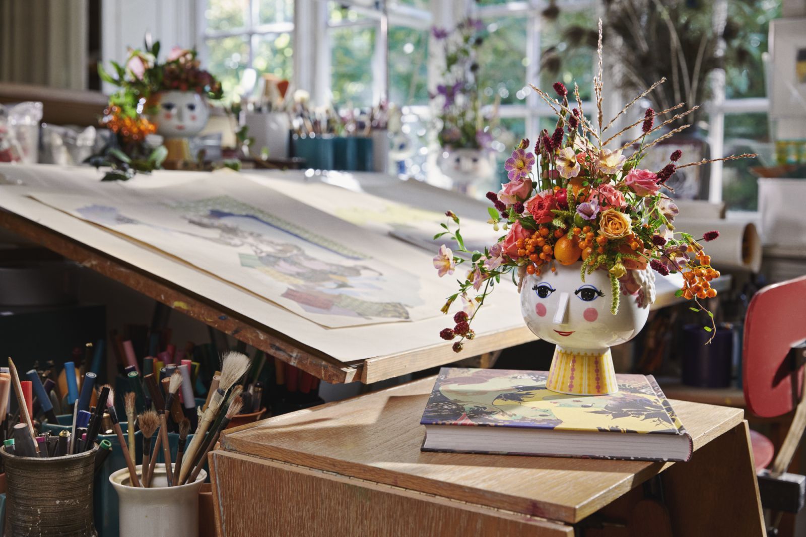 Eva Pot de fleurs sur socle Ø15,cm pink Bjørn Wiinblad