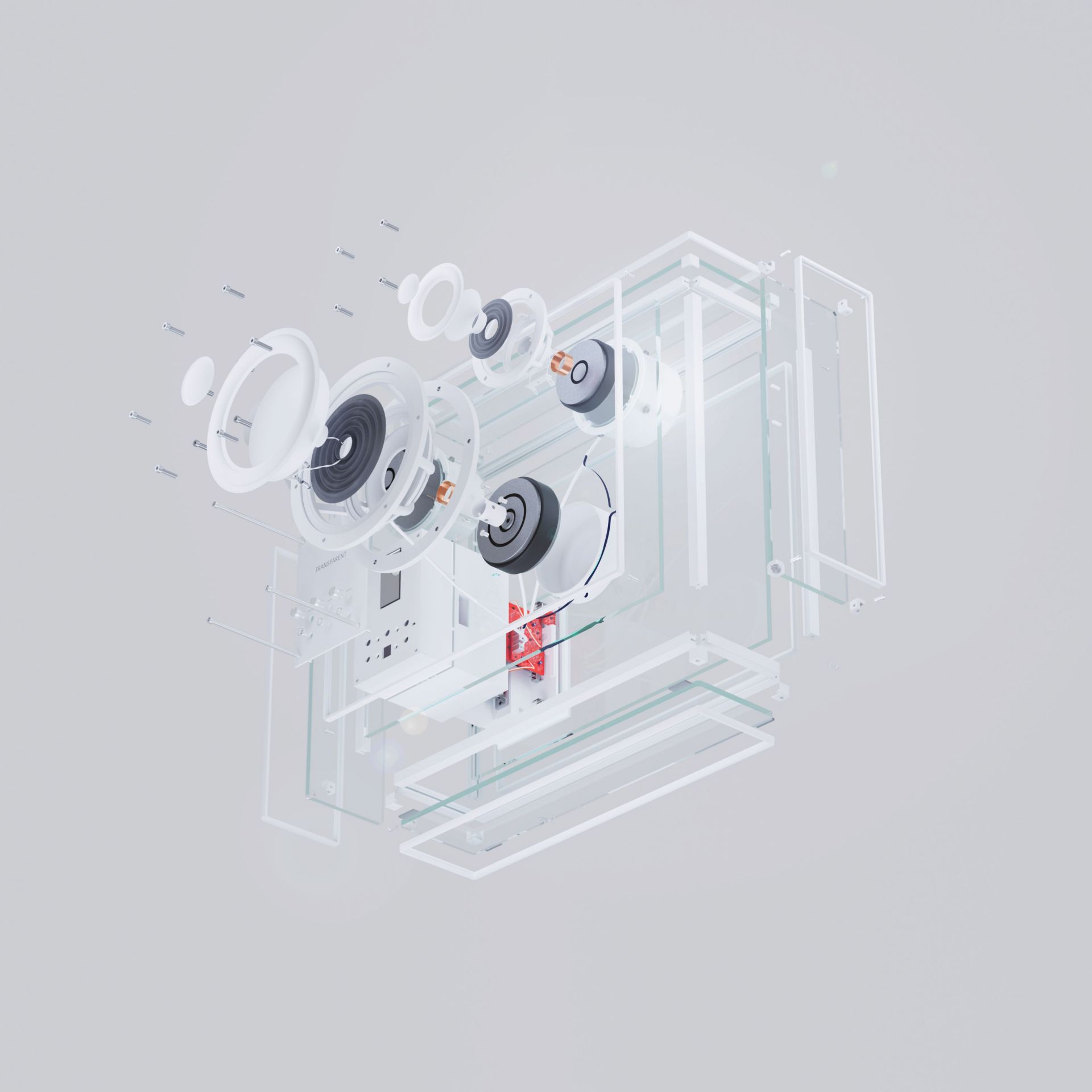 Haut-parleur transparent blanc Transparent
