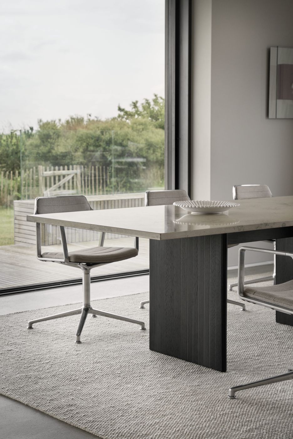Cabin Square Table Table à manger Jura Gris Bleu/Chêne foncé Vipp 