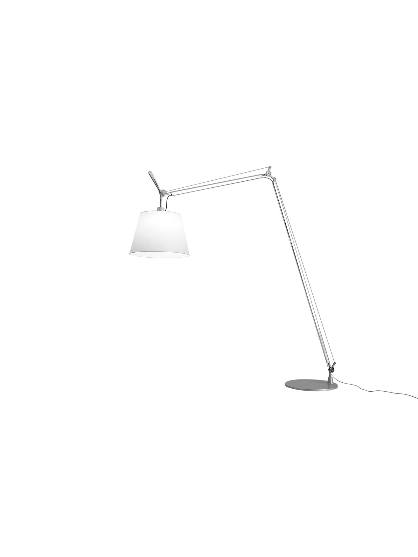 Tolomeo Maxi Lampadaire incl. diffuseur en papier parchemin aluminium Artemide