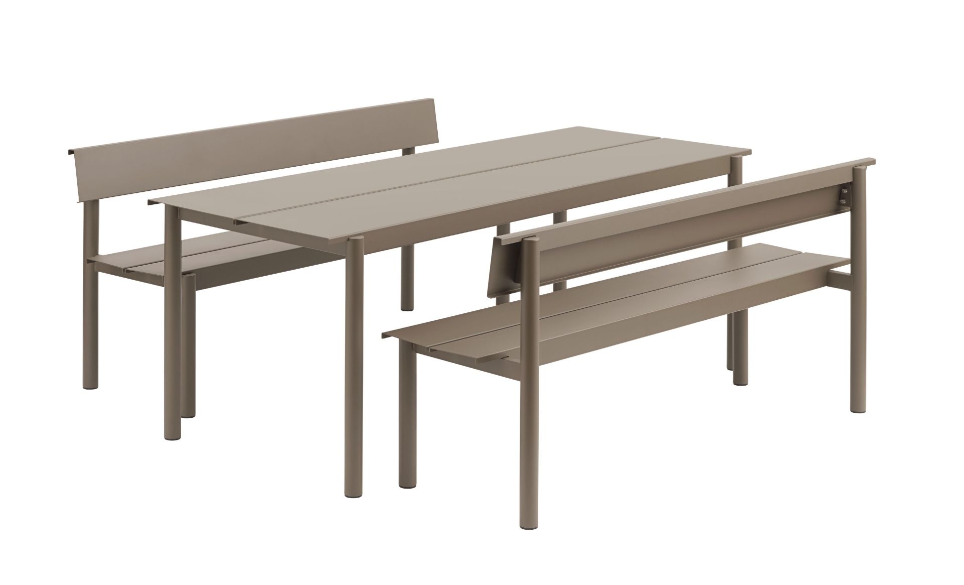 Linear Steel Bench Banc d'extérieur avec dossier 170x34 cm Muuto