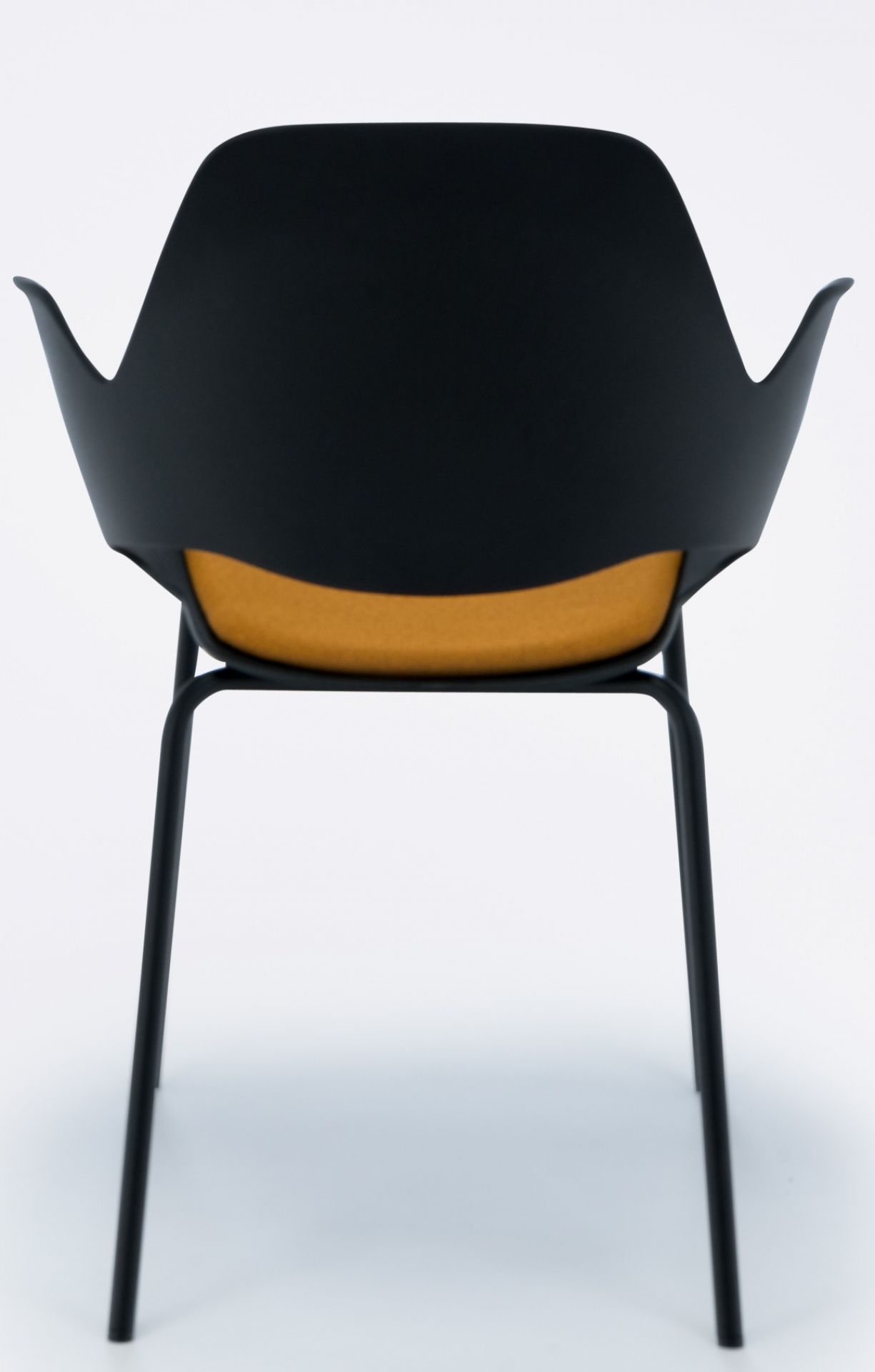 Falk Chaise avec accoudoirs Pieds en métal laqué époxy noir Houe