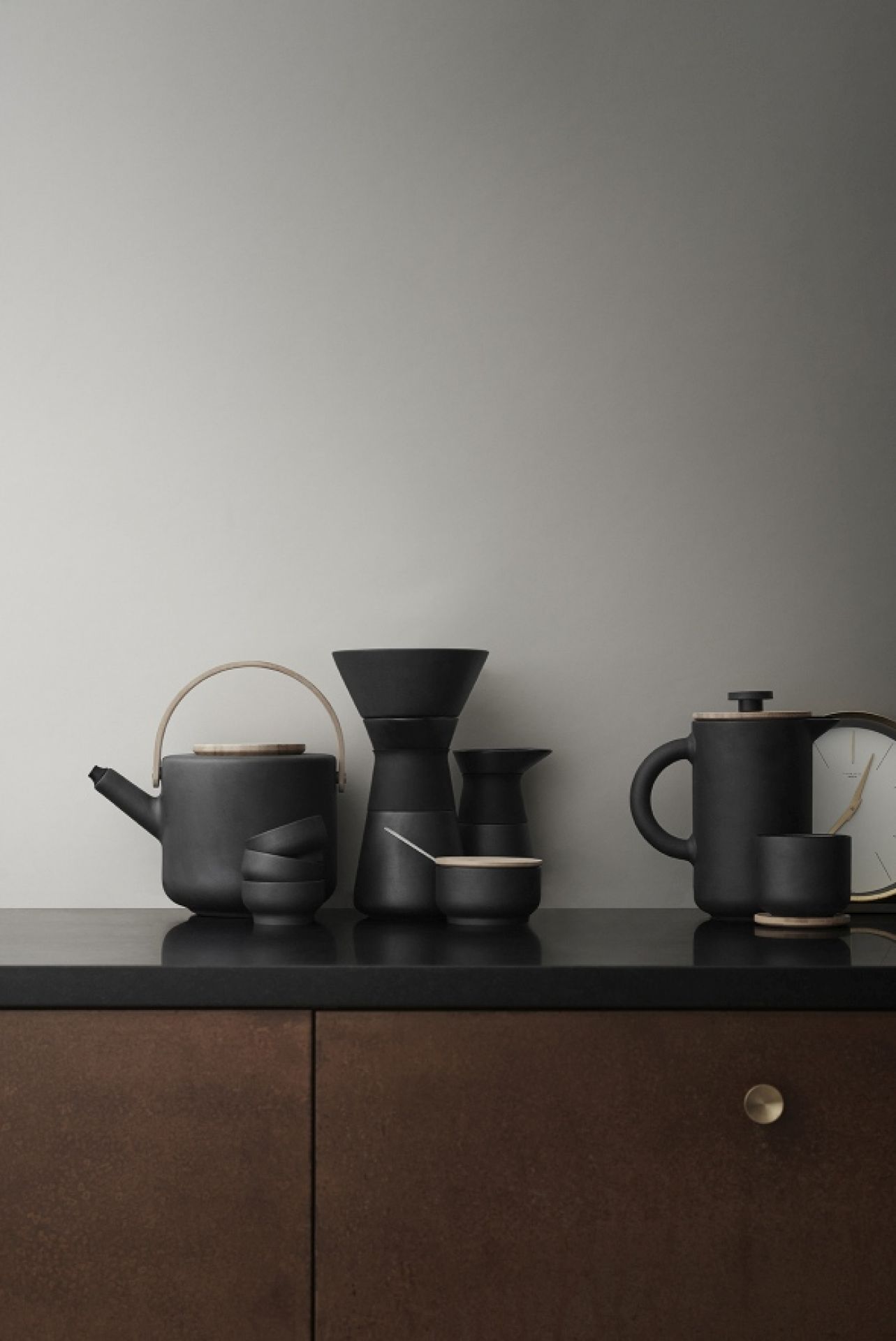 Theo Tasse à thé avec soucoupe Noir Stelton OFFRE SPECIALE