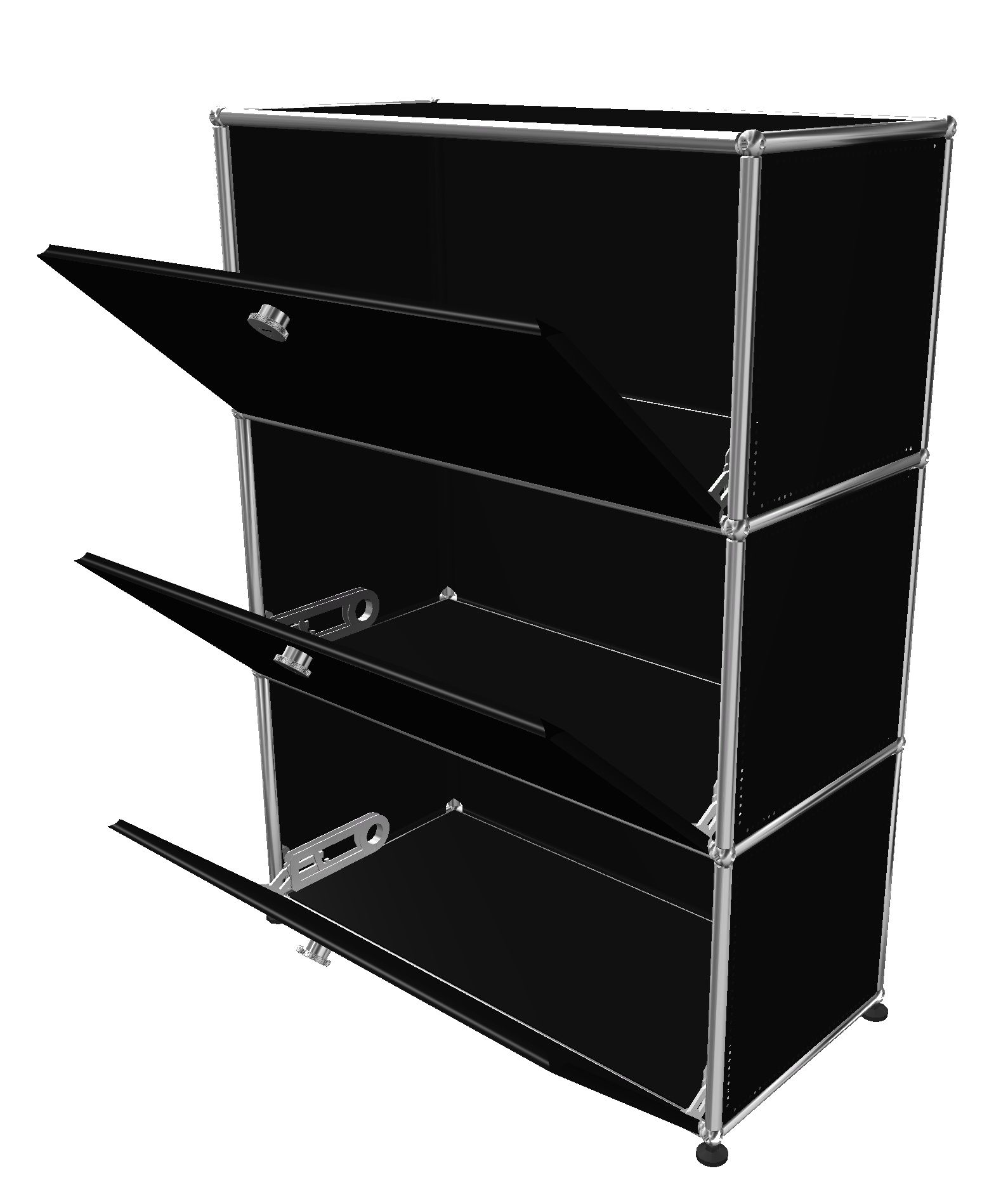 USM Haller Highboard 3 volets Noir graphite - LIVRAISON RAPIDE   
